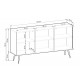 Μπουφές Oro MDF Ανθρακί με μαύρα πόδια 160x85x39cm