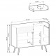 Μπουφές Oro MDF Ανθρακί με μαύρα πόδια 107x85x39cm