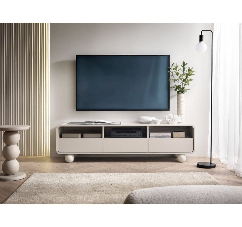 Έπιπλο τηλεόρασης ALBION με συρτάρια Λευκό Kazmir 160x44x39cm