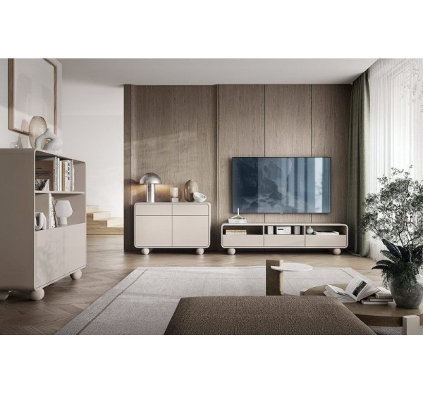 Έπιπλο τηλεόρασης ALBION με συρτάρια Λευκό Kazmir 160x44x39cm