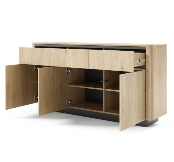 Μπουφές Torro με συρτάρια Φυσικό Cremona + Ανθρακί 163x82x38cm