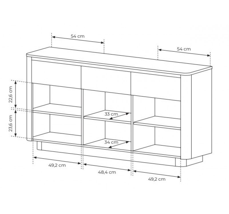 Μπουφές Torro με συρτάρια Φυσικό Cremona + Ανθρακί 163x82x38cm