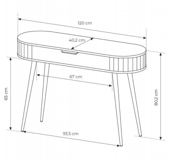 Κονσόλα LOVI με συρτάρι φυσικό cremona 120x80x40cm