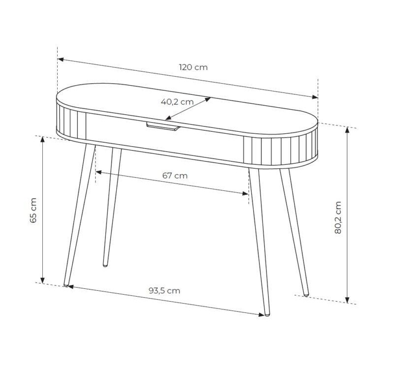 Κονσόλα LOVI με συρτάρι φυσικό cremona 120x80x40cm