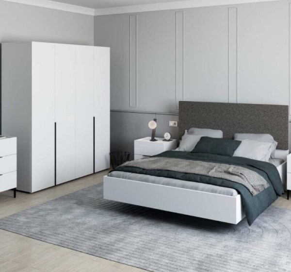 Ντουλάπα GRD-1740-DD Oryana τετράφυλλη Λευκή 180x210x62cm