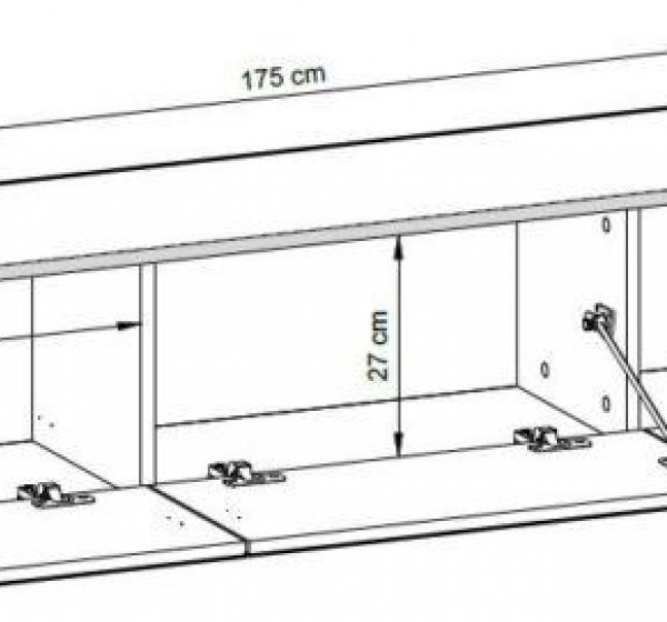 Έπιπλο τηλεόρασης ORO_MDF επιτοίχιο Λευκό 175x30x32cm