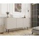 Μπουφές Oro MDF μπεζ με μαύρα πόδια 160x85x39cm