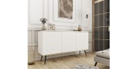 Μπουφές Oro MDF λευκό με μαύρα πόδια 160x85x39cm