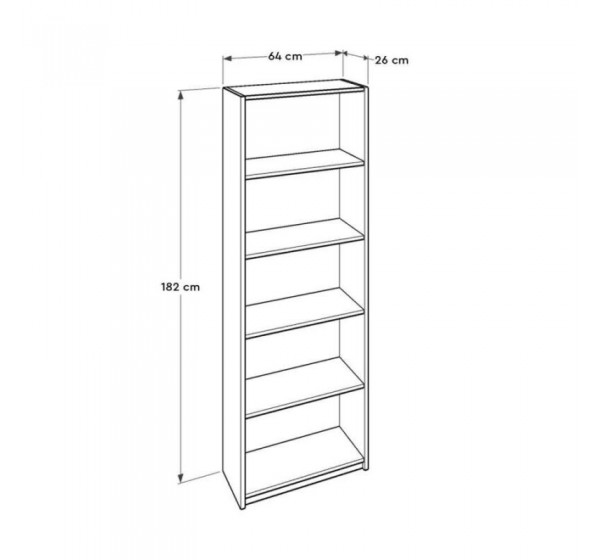 Βιβλιοθήκη KTP-350-BB Modern Λευκή 64x182x26cm