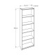 Βιβλιοθήκη KTP-350-BB Modern Λευκή 64x182x26cm