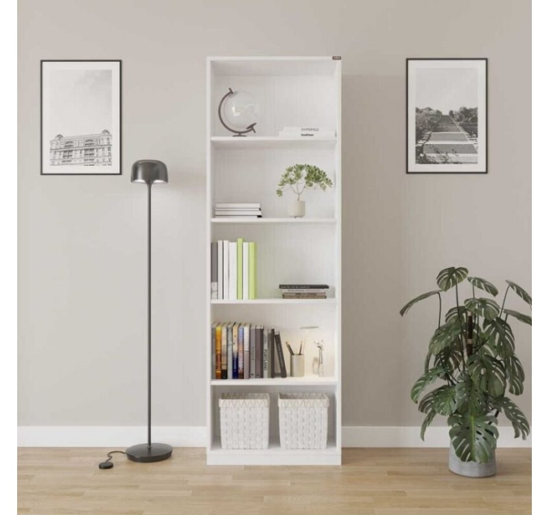 Βιβλιοθήκη KTP-350-BB Modern Λευκή 64x182x26cm
