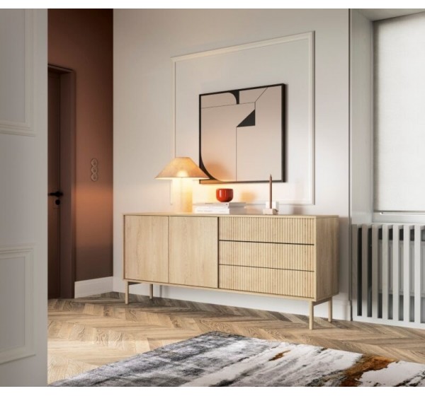Μπουφές Tavo με συρτάρια Φυσικό 187x79x39cm
