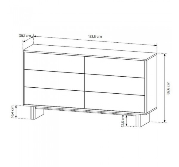 Συρταριέρα NABU Φυσικό Βελανιδί 154x83x38cm
