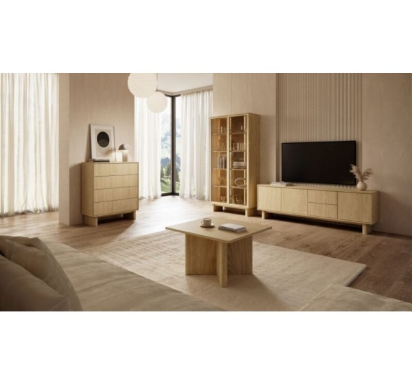 Έπιπλο τηλεόρασης NABU Φυσικό Βελανιδί 183x62x38cm