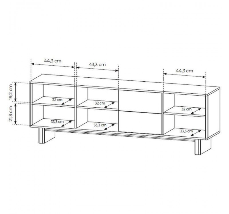 Έπιπλο τηλεόρασης NABU Φυσικό Βελανιδί 183x62x38cm