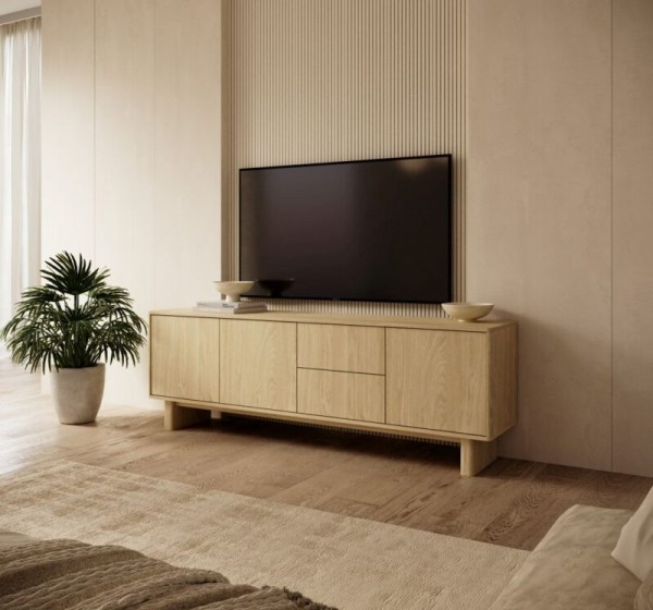 Έπιπλο τηλεόρασης NABU Φυσικό Βελανιδί 183x62x38cm