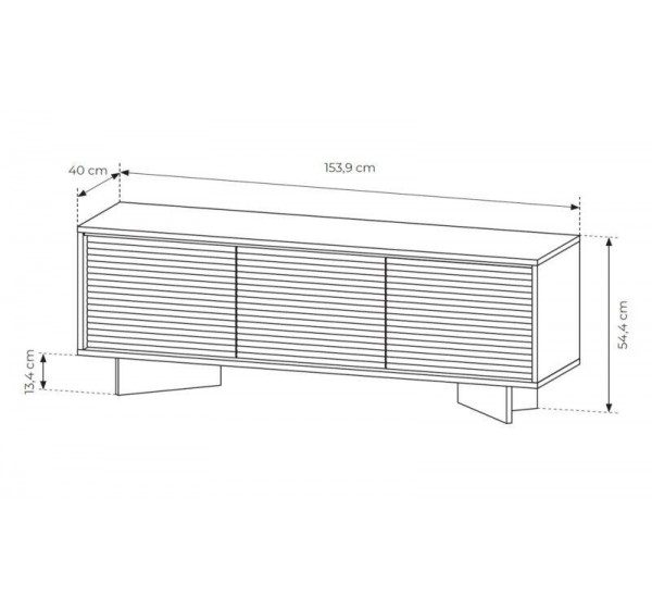 Έπιπλο τηλεόρασης Semi με φωτισμό φυσικό Boliwar + Cappucino 154x54x40cm