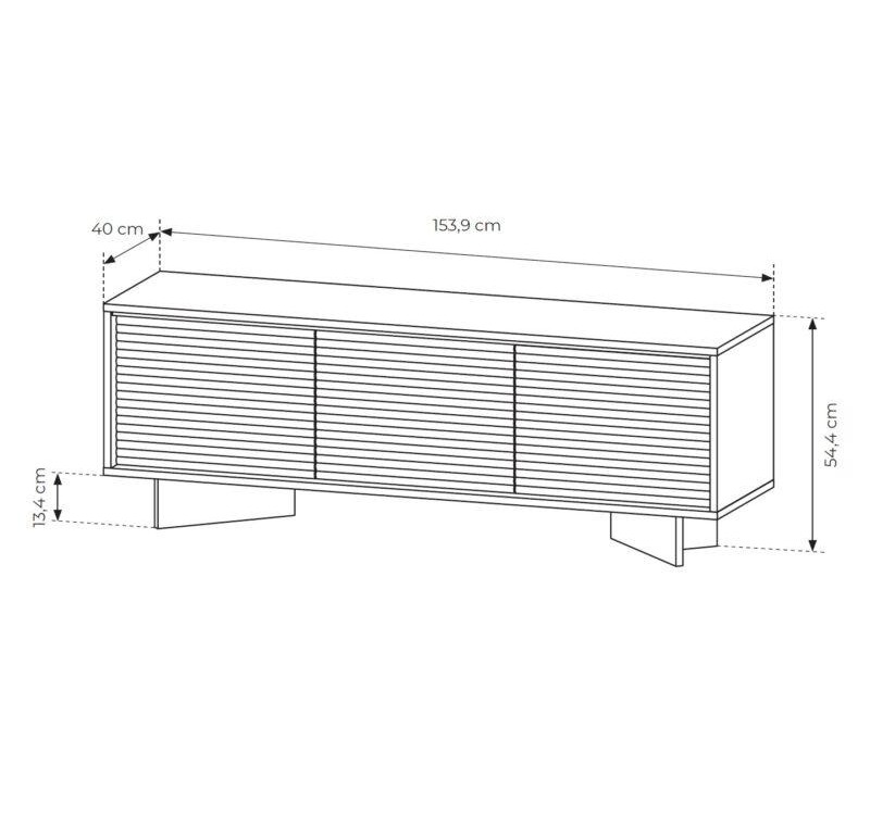 Έπιπλο τηλεόρασης Semi με φωτισμό φυσικό Boliwar + Cappucino 154x54x40cm