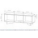 Έπιπλο τηλεόρασης Semi με φωτισμό φυσικό Boliwar + Cappucino 154x54x40cm