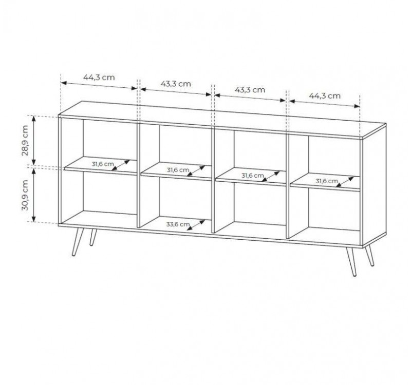 Μπουφές AMARO με φωτισμό Καρυδιά DAB DUNIN 183x83x40cm