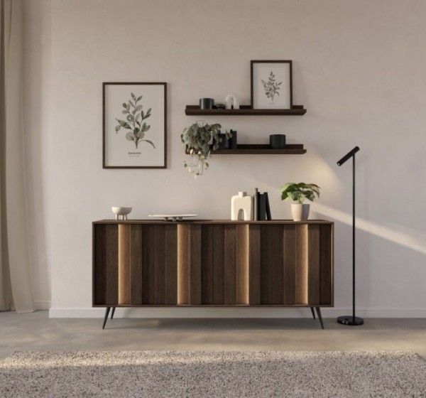 Μπουφές AMARO με φωτισμό Καρυδιά DAB DUNIN 183x83x40cm