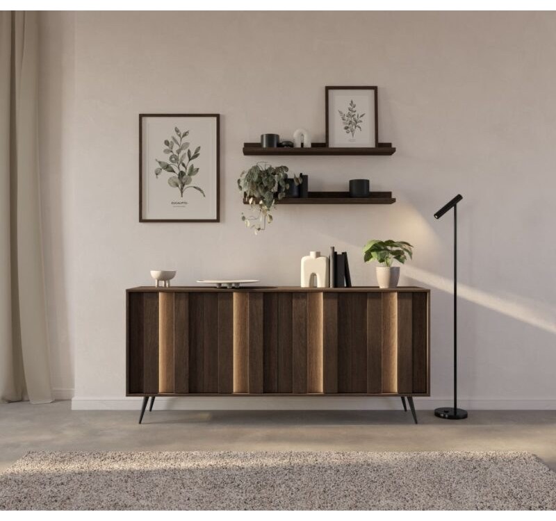 Μπουφές AMARO με φωτισμό Καρυδιά DAB DUNIN 183x83x40cm