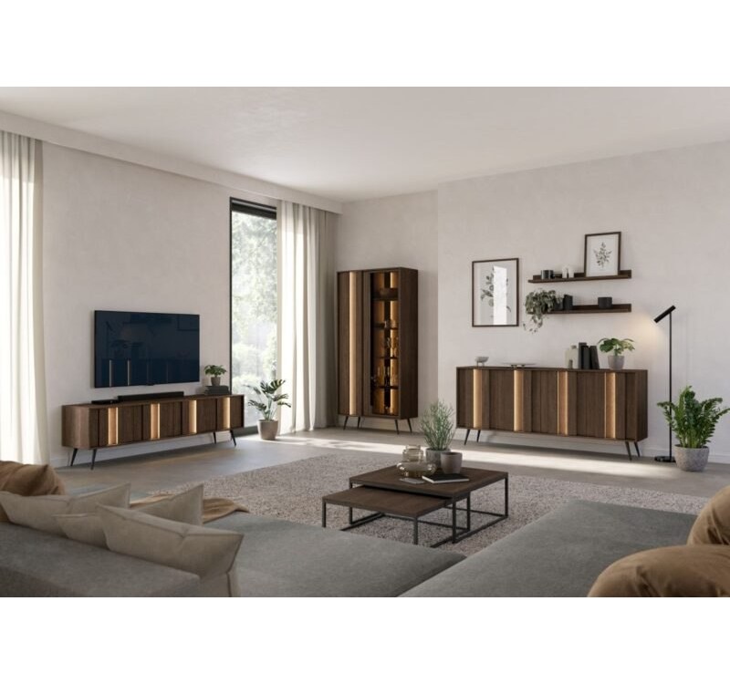 Μπουφές AMARO με φωτισμό Καρυδιά DAB DUNIN 183x83x40cm