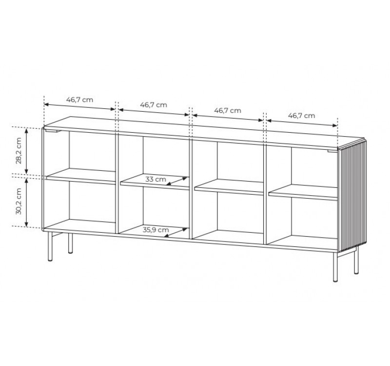 Μπουφές Muti Λευκό Kazmir 195x81x40cm
