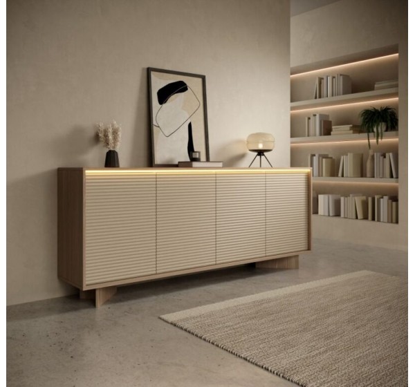 Μπουφές Semi K204 με φωτισμό φυσικό Boliwar + Cappucino 204x84x40cm