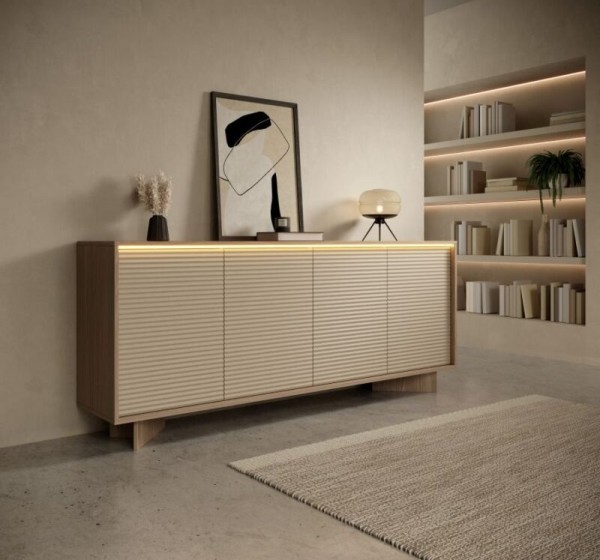 Μπουφές Semi K204 με φωτισμό φυσικό Boliwar + Cappucino 204x84x40cm