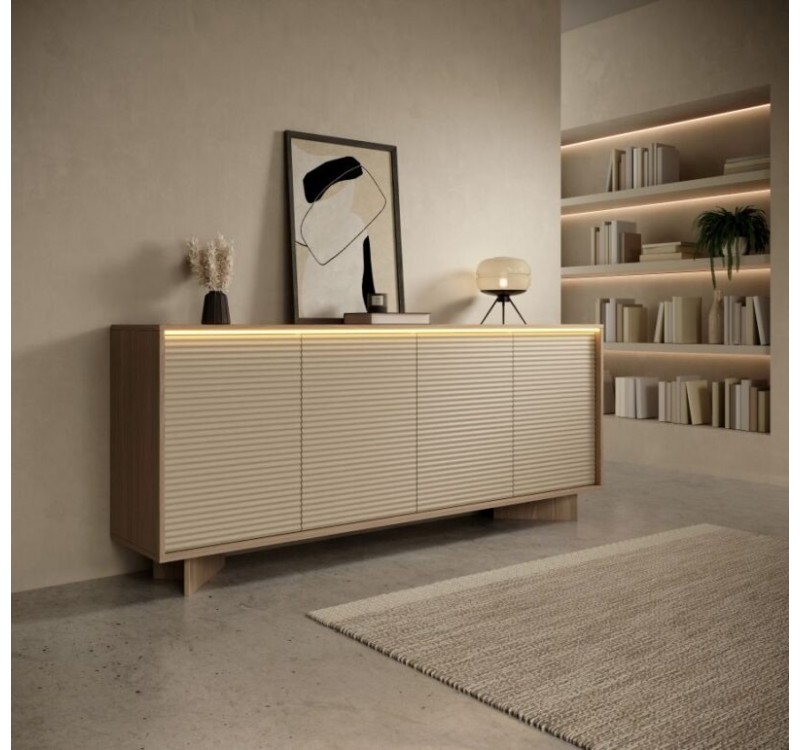 Μπουφές Semi K204 με φωτισμό φυσικό Boliwar + Cappucino 204x84x40cm