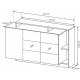 Μπουφές Alva με βιτρίνα Ανθρακί+ φυσικό golden craft 155×93.5x44cm