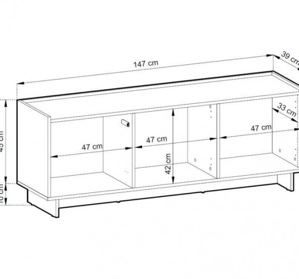 Έπιπλο τηλεόρασης Yasumi Καραμελί Δρυς 147x55x39cm