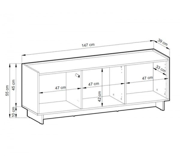 Έπιπλο τηλεόρασης Yasumi Καραμελί Δρυς 147x55x39cm