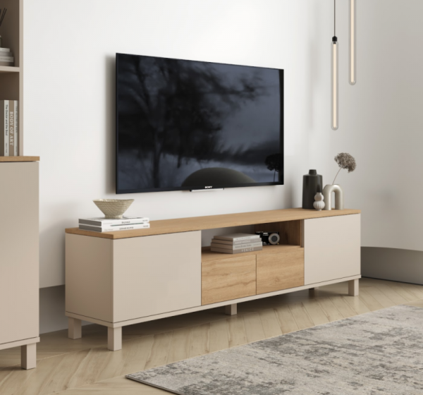 Έπιπλο Τηλεόρασης Mood με συρτάρια Μπεζ 180x50x35cm