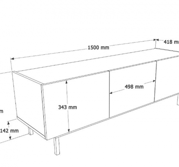 Έπιπλο Τηλεόρασης SEDRA Μπεζ 150x49x42cm
