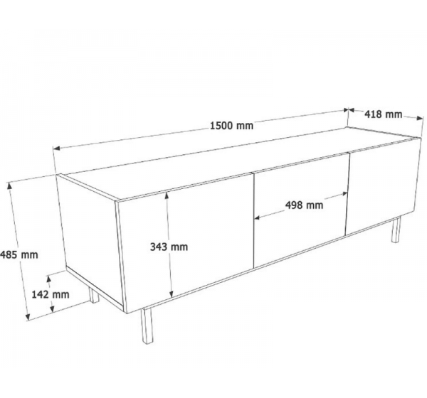 Έπιπλο Τηλεόρασης SEDRA Μπεζ 150x49x42cm