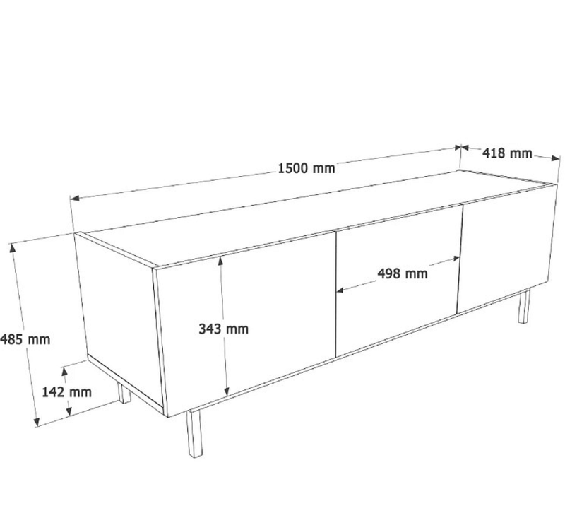 Έπιπλο Τηλεόρασης SEDRA Μπεζ 150x49x42cm