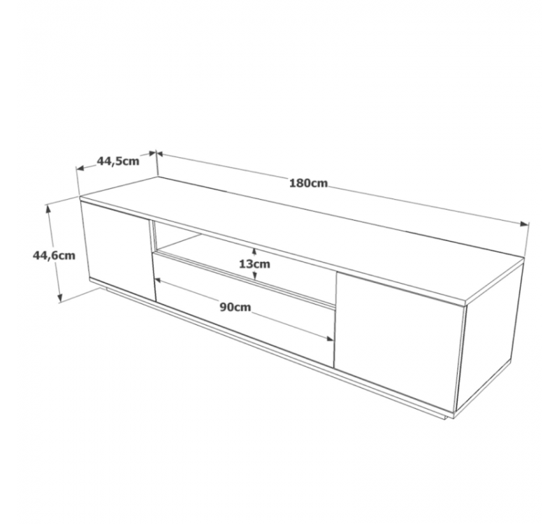 Έπιπλο Τηλεόρασης LN3-W Λευκό 180x45x45cm