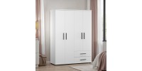 Ντουλάπα GRD-642-BB Λευκή 137x187x52cm