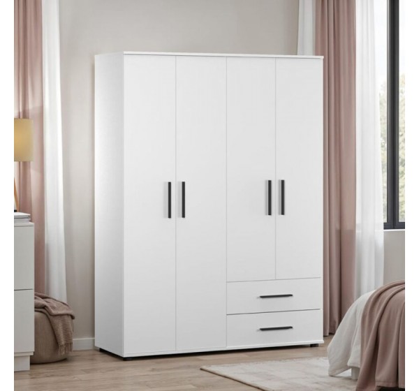 Ντουλάπα GRD-642-BB Λευκή 137x187x52cm