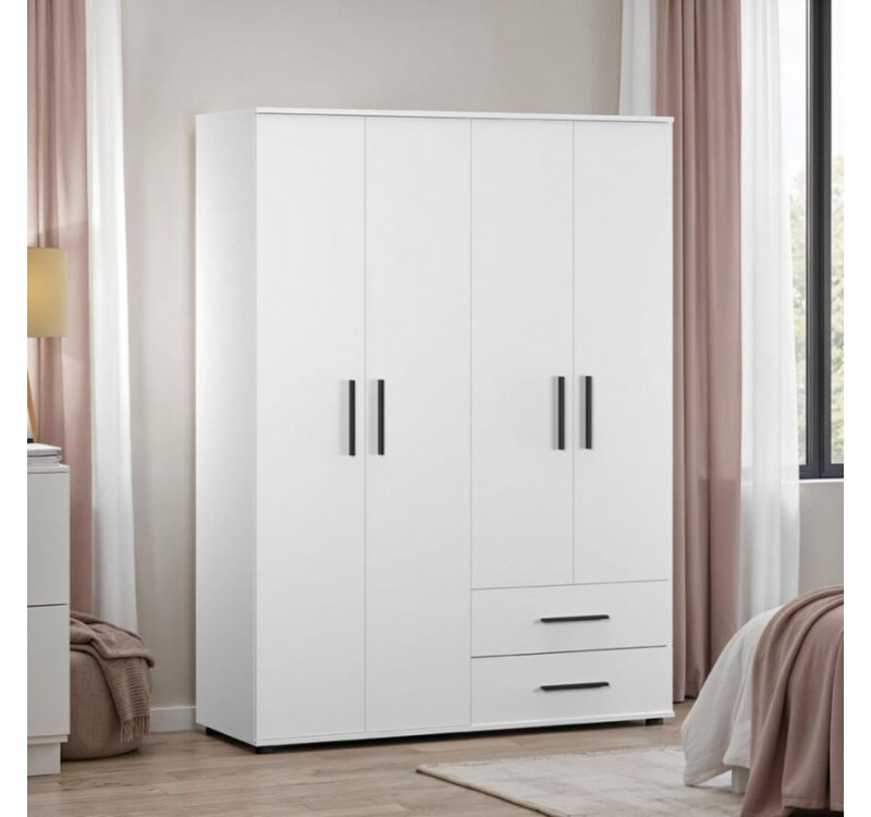 Ντουλάπα GRD-642-BB Λευκή 137x187x52cm