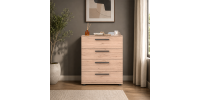 Συρταριέρα SFN-604-FF White Φυσικό Florida 65x78x41cm