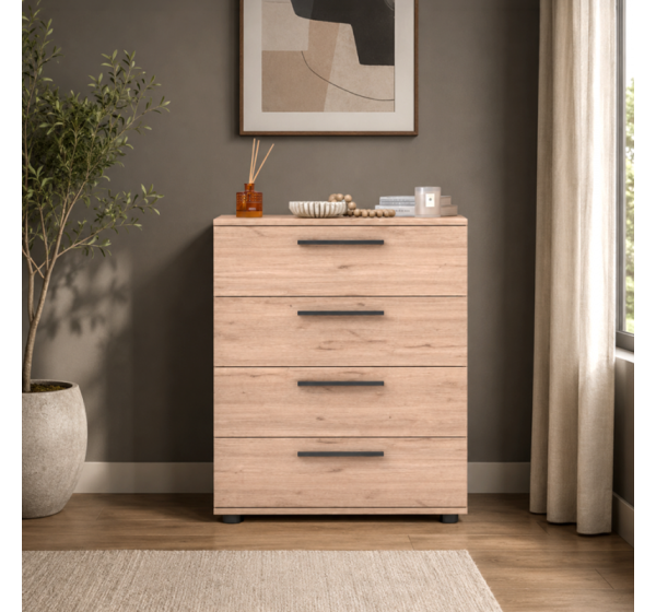 Συρταριέρα SFN-604-FF White Φυσικό Florida 65x78x41cm