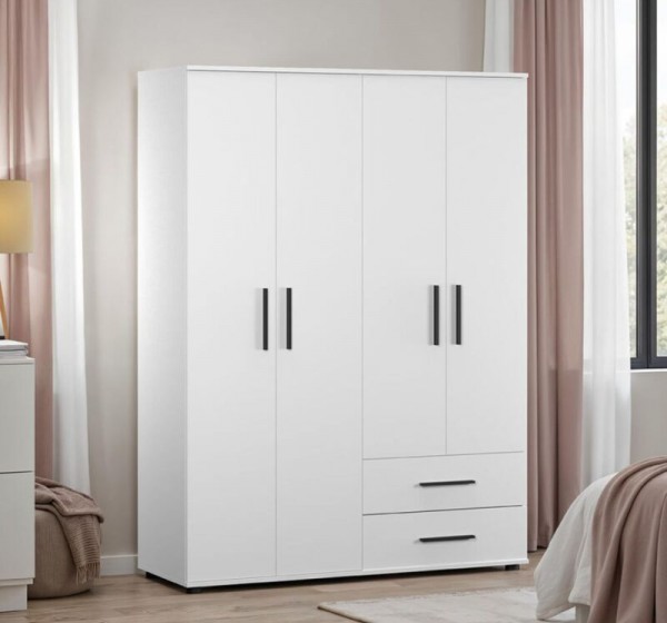 Ντουλάπα GRD-642-BB Λευκή 137x187x52cm
