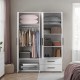 Ντουλάπα GRD-642-BB Λευκή 137x187x52cm