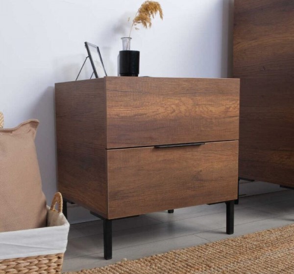 Κομοδίνο KMD-1720-OO Oryana Καρυδιά 55x59x44cm