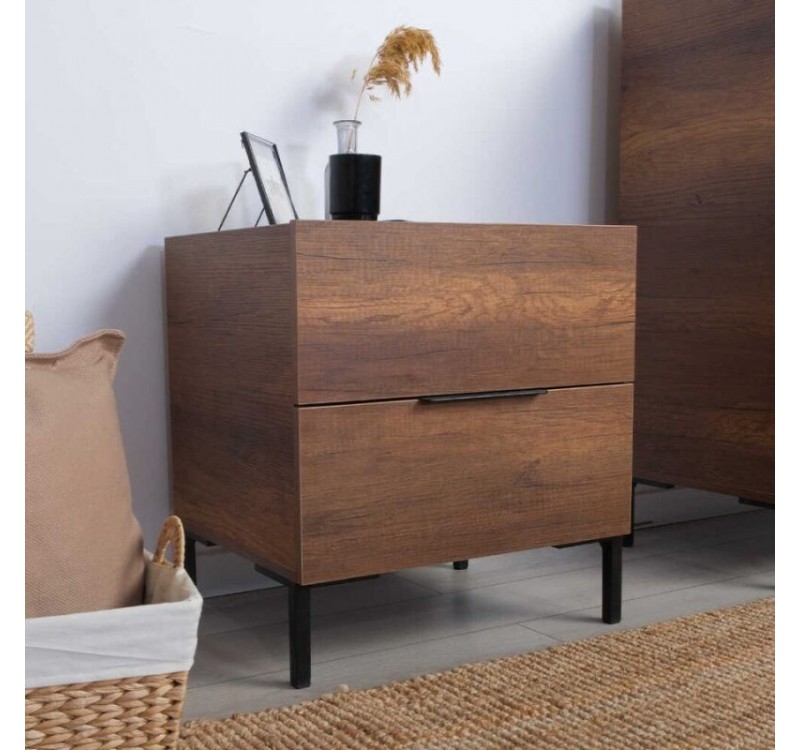 Κομοδίνο KMD-1720-OO Oryana Καρυδιά 55x59x44cm