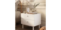 Κομοδίνο Luke Λευκό 48x47x37cm