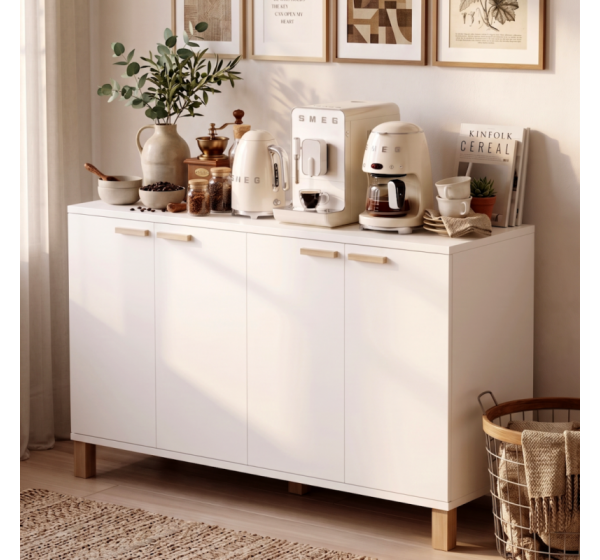 Μπουφές Oslo OL17-W Λευκός 120x74x40cm